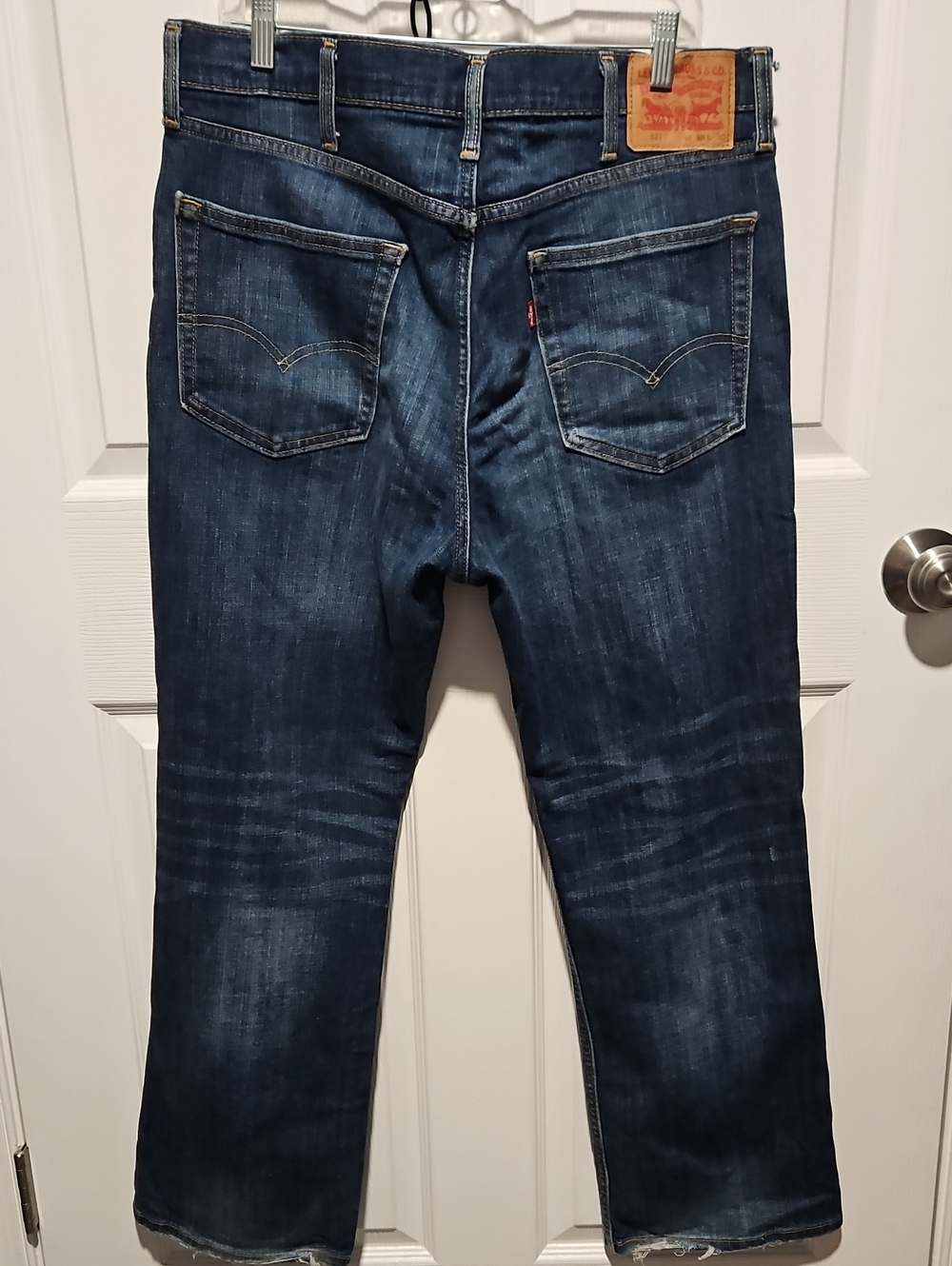 Levi's 527 Slim Bootcut Men's Jeans 38x30 Wave Allusions Distressed Hems